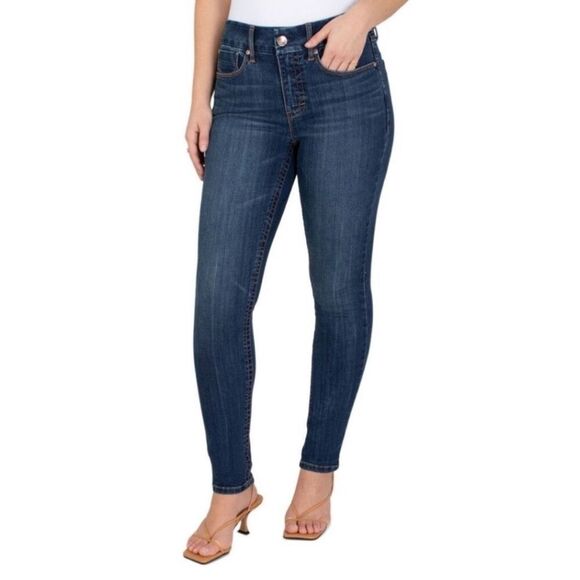 NWT Womens Seven7 Seven 7 Tummyless High Rise Skinny Medium Rinse Jeans - Sz 16 - Picture 2 of 6